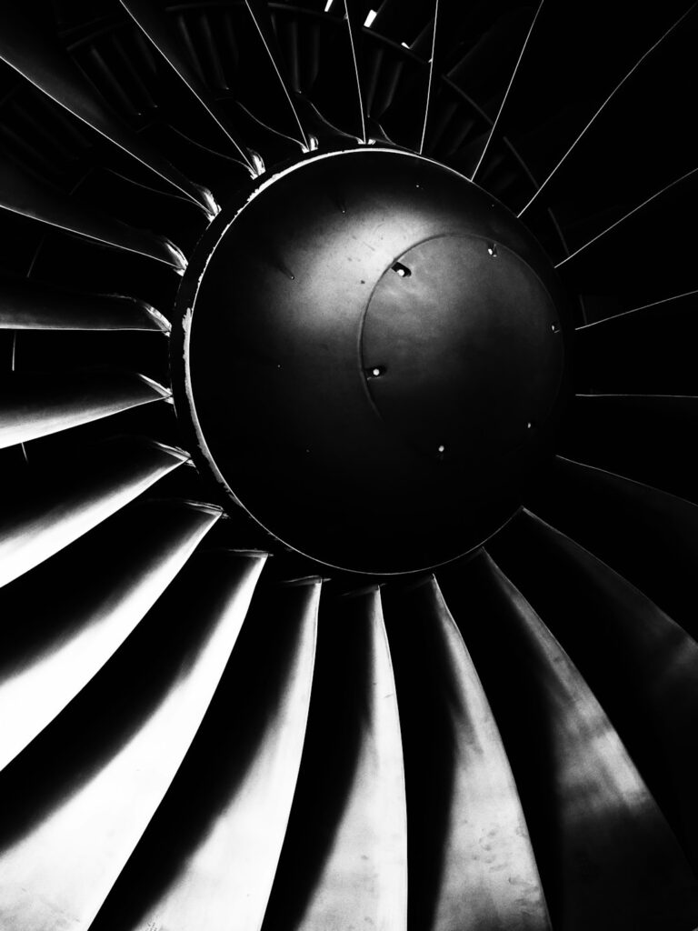 Supporto continuo, identificato da rotore di aereo che gira, meccanica di precisione e ingegneria